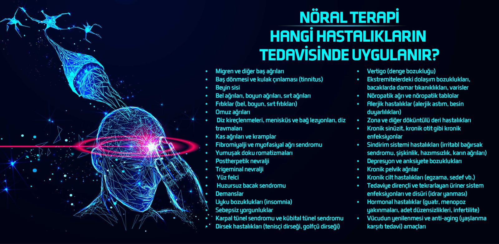 Nöral terapi ile tedavi edilebilen hastalıklar listesi 